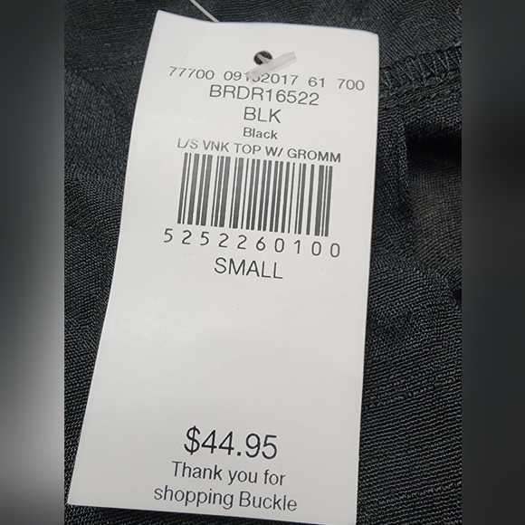 NWT! Buckle Brand Black Metal Ring Top ~ Size Small~ - Picture 15 of 16